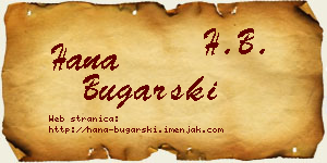 Hana Bugarski vizit kartica